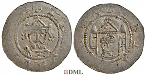 Денарий, Германия, Саксония, K. Heinrich III (1046-1056), м.д. Erfurt, Dbg. 883