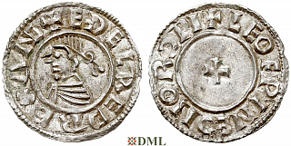 Денарий, Англия, Æthelred II (978-1016), м.д. Norwich, монетарий Leofwine, North 777
