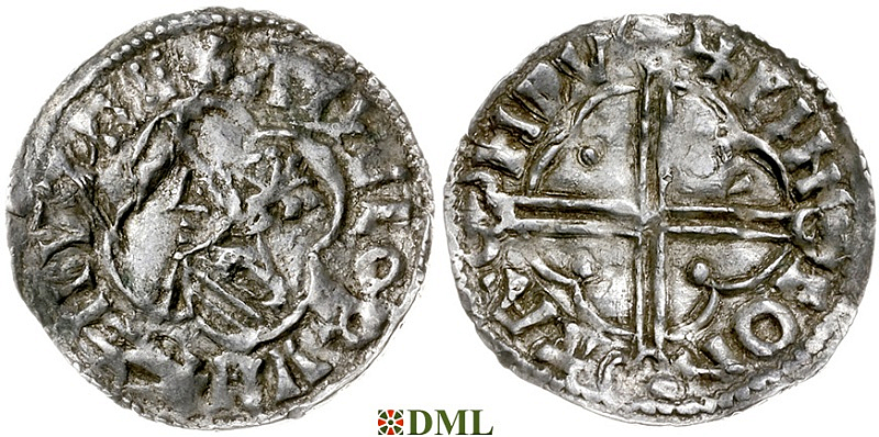 Денарий, Англия, Cnut (1016-1035), м.д. Tamworth, монетарий Wine, North 781