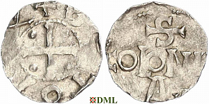 Денарий, Германия, Нижняя Лотарингия, Otto III (983-1002), м.д. Koln, Dbg. 331