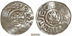 Денарий, Германия, Саксония, Otto III (983-1002), м.д. Magdeburg, Dbg 639
