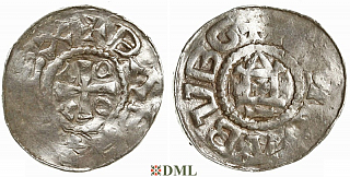 Денарий, Германия, Саксония, Otto III (983-1002), м.д. Magdeburg, Dbg 639