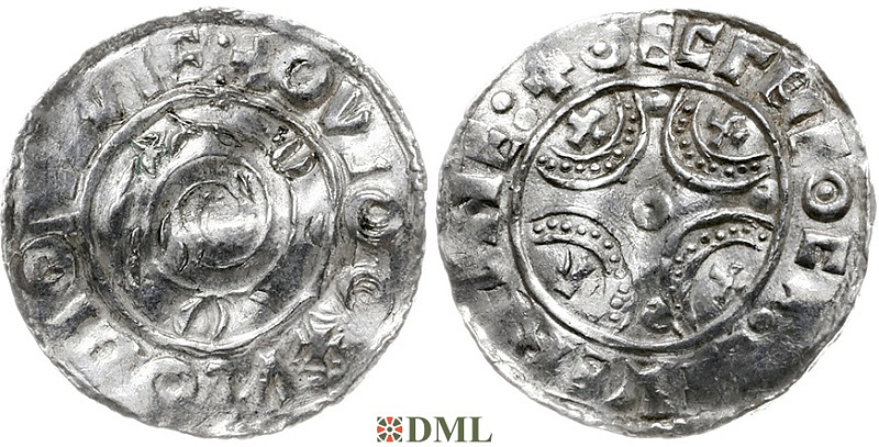 Денарий, Дания, Knut (1018-1035), м.д. Lund, Hbg. 20