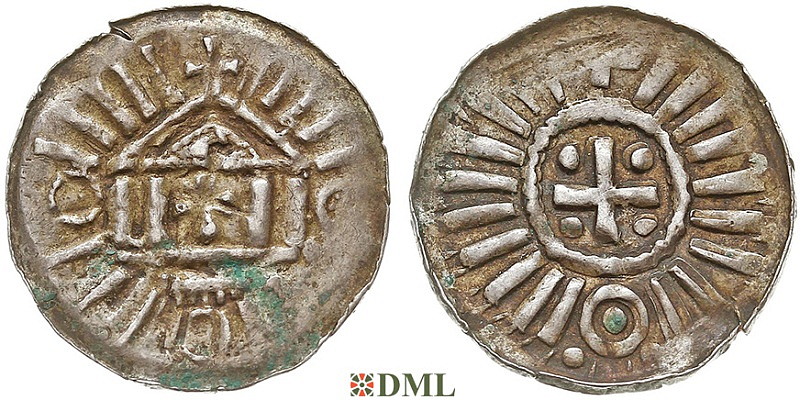 Денарий, Германия, Саксония, Anonymous bishop, Sachesnpfennig, Kilger 2000, KN 1