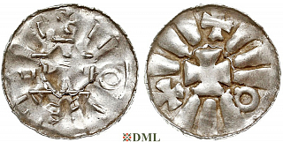 Денарий, Германия, Саксония, Anonymous bishop, Sachesnpfennig, Kilger 2000, KN 4