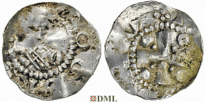 Денарий, Германия, Франкония, EB. Willigis (975-1011), м.д. Mainz, Dbg. 802