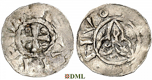 Денарий, Германия, Саксония, Thietmar (†1048), м.д. Luneburg, Dbg. 1291