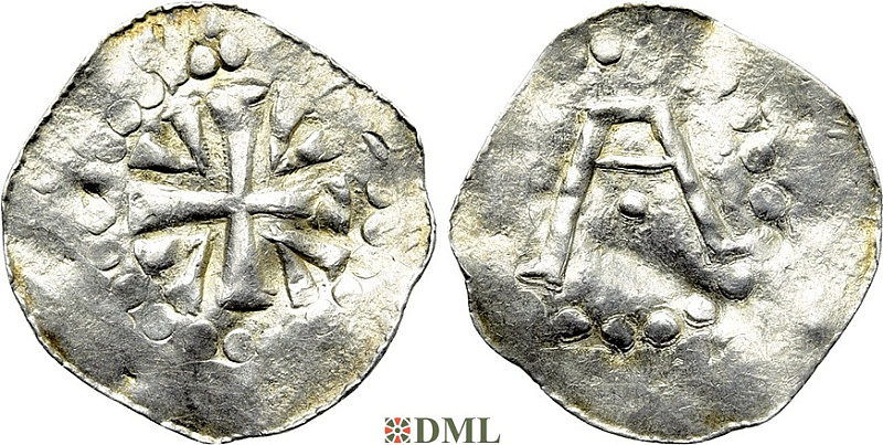 Денарий, Германия, Верхняя Лотарингия, Poppo (1016-1047), м.д. Trier, Dbg. 466