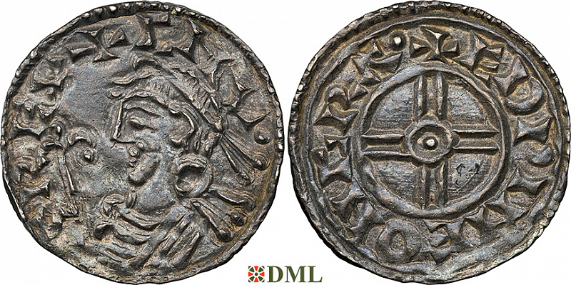 Денарий, Англия, Cnut  (1016-1035), м.д. Cambridge, монетарий Eadwine, North 790