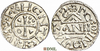 Денарий, Германия, Бавария, Heinrich II (1002-1024), м.д. Regensburg, монетарий ANNO, Hahn 1976, 27a3