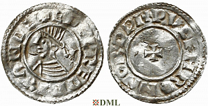 Денарий, Англия, Æthelred II (978-1016), м.д. Norwich, монетарий Wulfmær, North 777