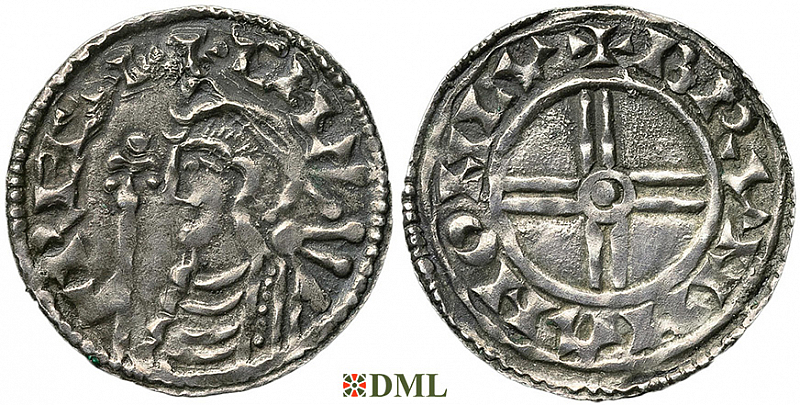 Денарий, Англия, Cnut (1016-1035), м.д. London, монетарий Brvnman, North 790