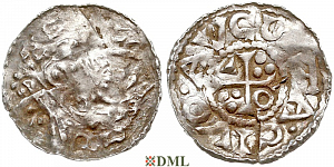 Денарий, Германия, Швабия, Heinrich II (1002-1024), м.д. Augsburg, Hahn 1976, 145.10