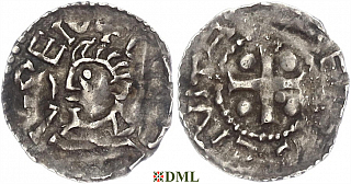 Денарий, Германия, Верхняя Лотарингия, Dietrich II (1006-1047), м.д. Metz, Dbg. 24