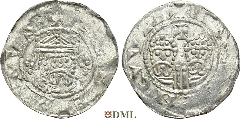 Денарий, Германия, Нижняя Лотарингия, Gf. Egbert II (1068-1090), м.д. Dokkum, Ilisch 2000, 22.5