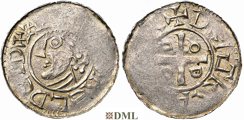 Денарий, Германия, Саксония, Otto III (983-1002), м.д. Goslar, Dbg. 1164