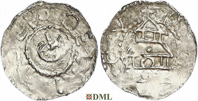 Денарий, Германия, Швабия, Ulrich I (1002-1026), м.д. Chur, Dbg. 984