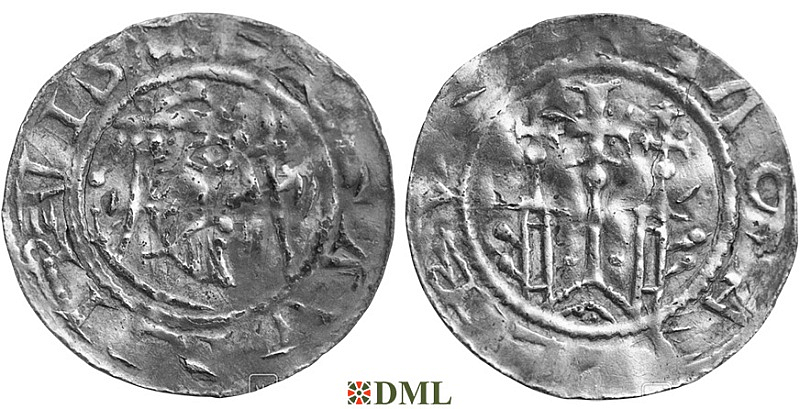 Денарий, Германия, Саксония, Anonymous bishop, м.д. Magdeburg, Dbg. 