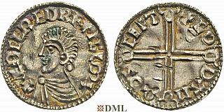 Денарий, Англия, Æthelred II (978-1016), м.д. Shaftesbury, монетарий Goda, North 770
