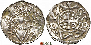 Денарий, Германия, Швабия, Heinrich II (1014-1024), м.д. Augsburg, Hahn 1976, 145