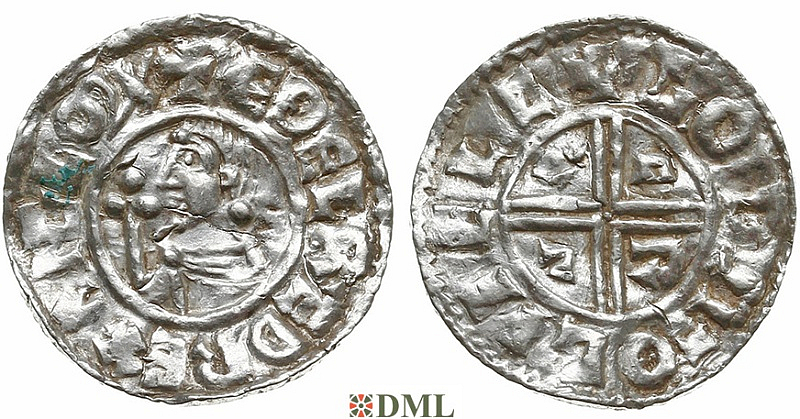 Денарий, Англия, Æthelred II (978-1016), м.д. Ilchesterr, монетарий God, North 770
