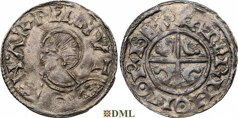 Денарий, Дания, Hardeknut (1035-1042), м.д. Orbaek, Hbg. 42
