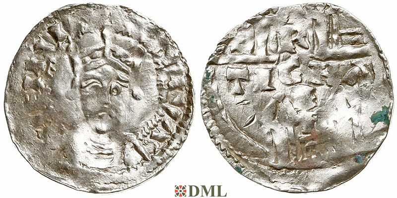 Денарий, Германия, Швабия, Heinrich II (1002-1024), м.д. Strassburg, Dbg. 920
