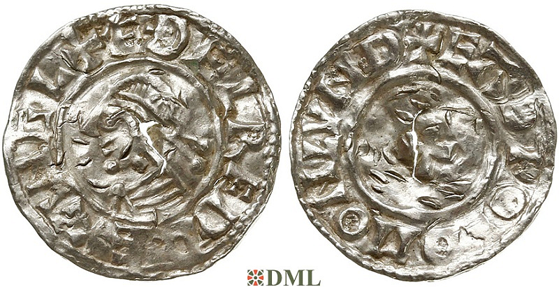 Денарий, Англия, Æthelred II (978-1016), м.д. London, монетарий Eadwold, North 777