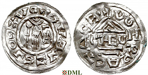 Денарий, Чехия, Boleslav II (972/973-999), м.д. Visegrad, Šmerda 1996, 50b