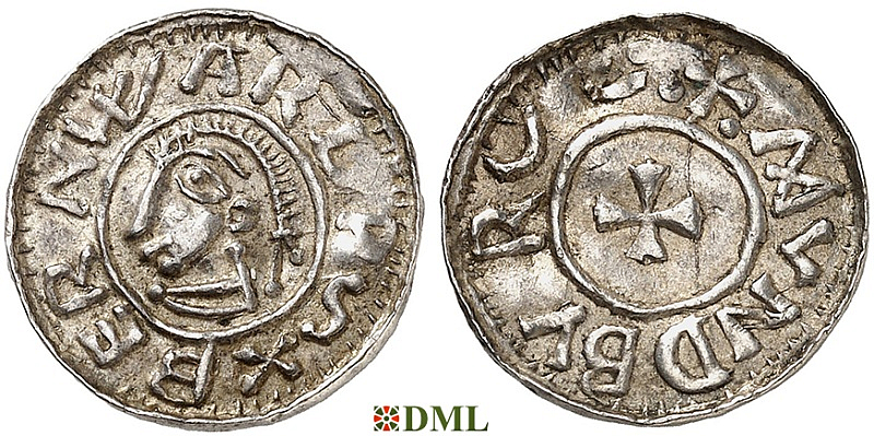 Денарий, Германия, Саксония, Bernward (993-1022), м.д. Mundburg, Dbg. 