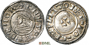 Денарий, Дания, Knut (1018-1035), м.д. Lund, Hbg. 1