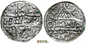 Денарий, Германия, Бавария, Heinrich V (1018-1026), м.д. Regensburg, монетарий CNCIO, Hahn 1976, 31e3.1