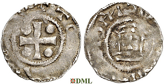 Денарий, Германия, Франкония, Otto II (973-983) - Otto III (983–1002), м.д. Mainz, Dbg. 777