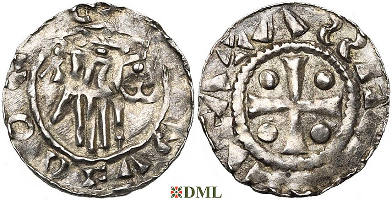 Денарий, Германия, Нижняя Лотарингия, Adela (996-1021), м.д. Hamaland, Ilisch 2000, 2.1