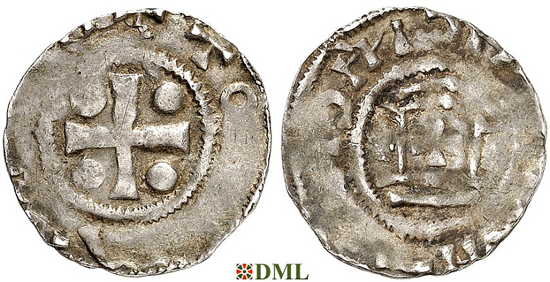 Денарий, Германия, Франкония, Otto II (973-983) - Otto III (983–1002), м.д. Mainz, Dbg. 777