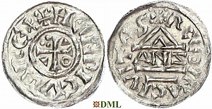 Денарий, Германия, Бавария, Heinrich II (1002-1024), м.д. Regensburg, монетарий ANZO, Hahn 1976, 27a2