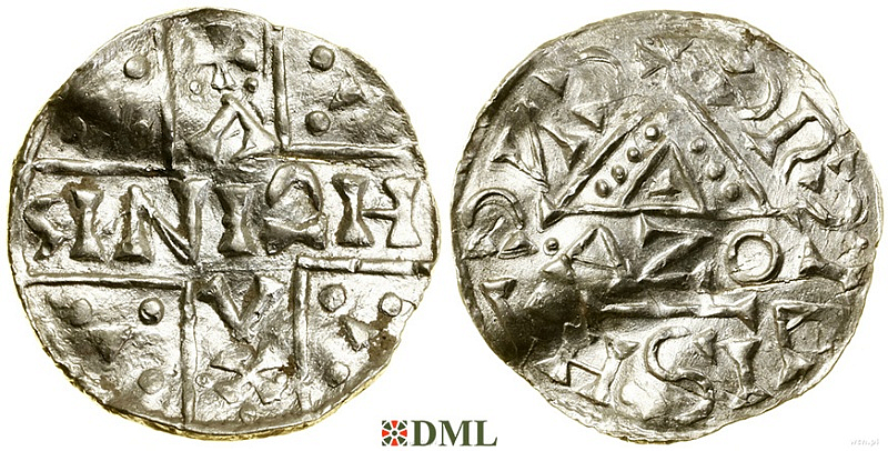 Денарий, Германия, Бавария, Heinrich V (1018-1023), м.д. Regensburg, монетарий AZO, Hahn 1976, 31b1