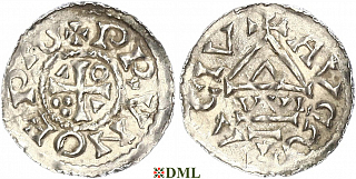 Денарий, Германия, Швабия, Bruno (1006-1029), м.д. Augsburg, монетарий WI, Hahn 1976, 142a2