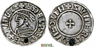 Денарий, Англия, Æthelred II (978-1016), м.д. Lincoln, монетарий Sumerletha, North 777