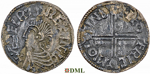 Денарий, Англия, Æthelred II (978-1016), м.д. London, монетарий Leofric, North 774