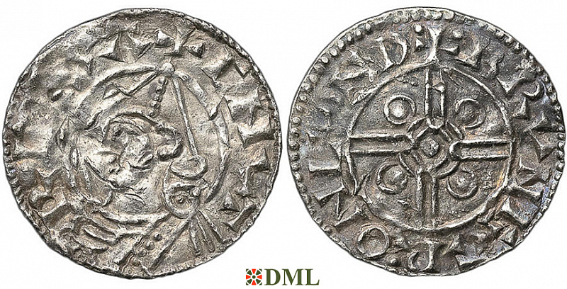 Денарий, Англия, Cnut (1016-1035), м.д. London, монетарий Brungar, North 787