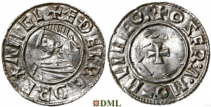 Денарий, Англия, Æthelred II (978-1016), м.д. Lincoln, монетарий Osfram, North 777