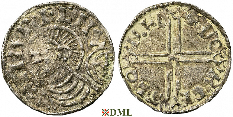 Денарий, Дания, Hardeknut (1035-1042), м.д. Lund, Hbg. 28