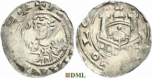 Денарий, Германия, Нижняя Лотарингия, Hermann III von Hochstaden (1089-1099), м.д. Koln, Dbg. 