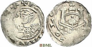 Денарий, Германия, Нижняя Лотарингия, Hermann III von Hochstaden (1089-1099), м.д. Koln, Dbg. 