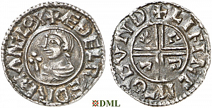 Денарий, Англия, Æthelred II (978-1016), м.д. London, монетарий Lifinc, North 770