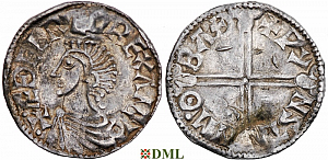 Денарий, Англия, Æthelred II (978-1016), м.д. Bath, монетарий Wynstan, North 774