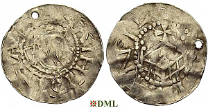 Денарий, Германия, Саксония, Azelin (1044-1054), м.д. Hildesheim, Dbg. 718