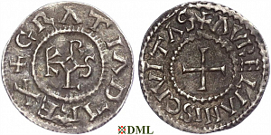 Денье, Каролинги, Charles le Chauve (840-877), м.д. Orléans, Depeyrot 727