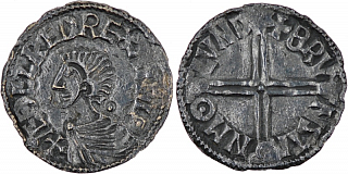 Денарий, Англия, Æthelred II (978-1016), м.д. London, монетарий Brunstan, North 774